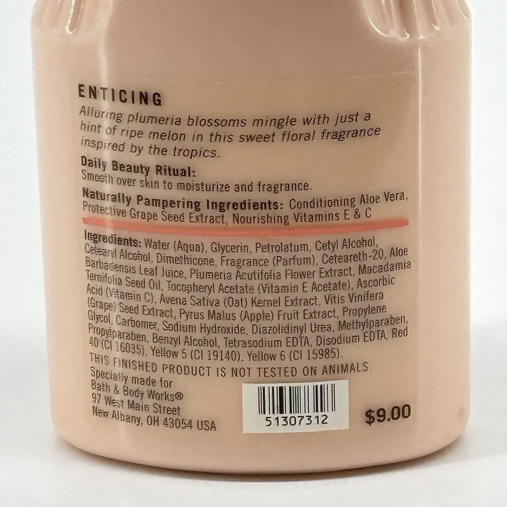 Bath & Body Works Pleasures PLUMERIA Retired Rare Body Lotion 8 oz NEW